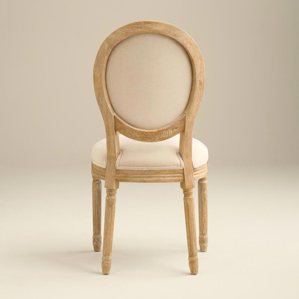 Sienna Beau Linen Round Back Chair, Weathered Oak / Natural